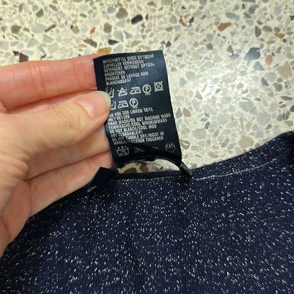 EUC Escada navy blue silver shimmer tank 36 medium n - Picture 3 of 6